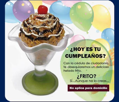 helado frito de cumpleanos